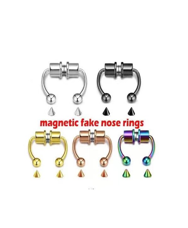 Kolczyk fake sztuczny magnetyczne podkówki