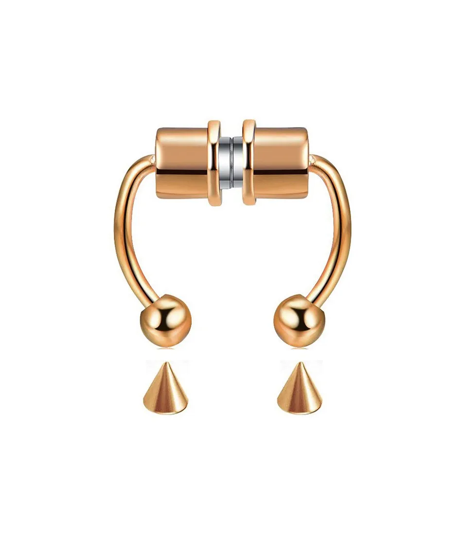 Kolczyk fake sztuczny magnetyczne podkówki