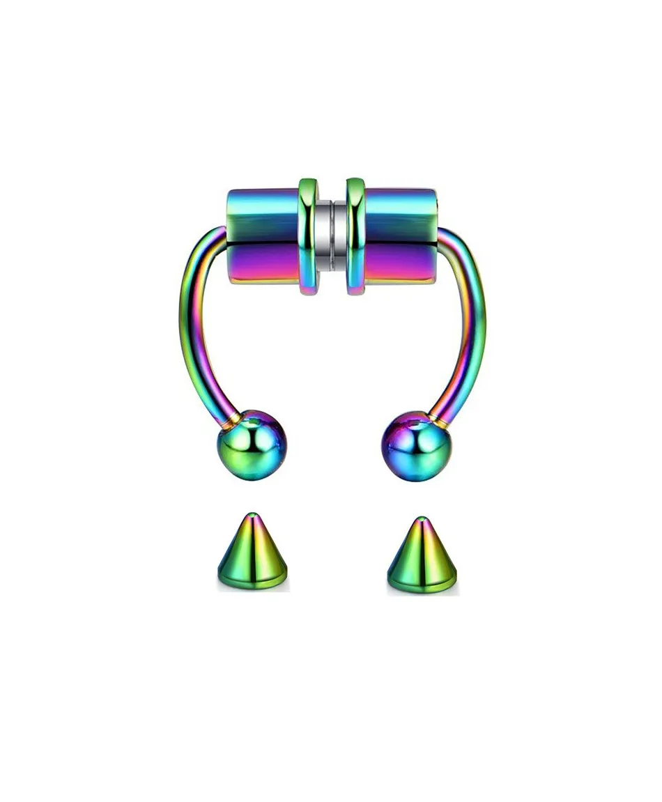 Kolczyk fake sztuczny magnetyczne podkówki