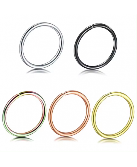 Kolczyki kółeczka do nosa stalowe 0.8*8/10 mm