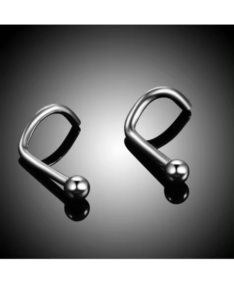 Kolczyki stal zakręcone pigmeje do nosa z kuleczką