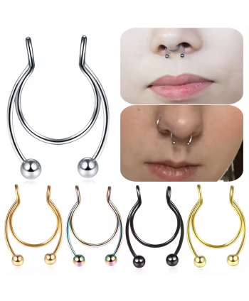 Kolczyki fake septum sztuczne podkówki stal