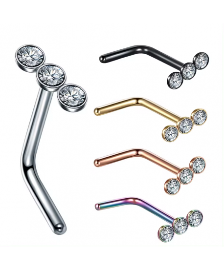 Kolczyki zakręcone pigmeje do nosa stal