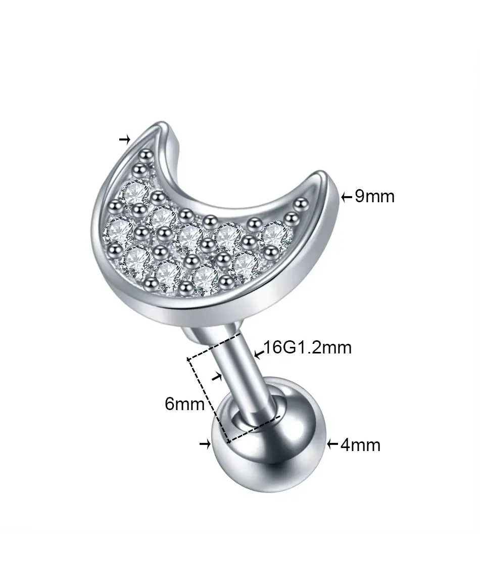 Kolczyki ozdobne labrety tragus helix różne kształty