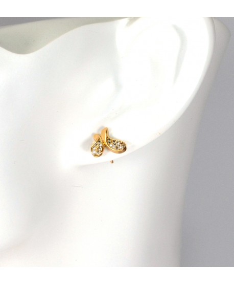 kolczyki stal chirurgiczna złocone motylki