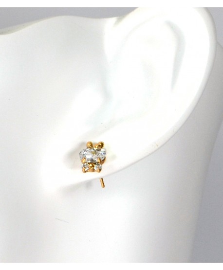 Kolczyki stal chirurgiczna złocone króliczki