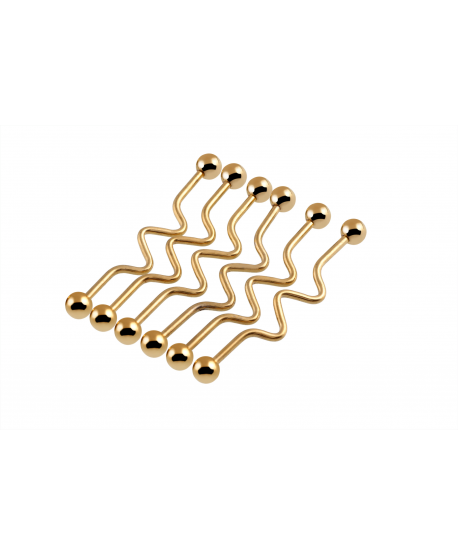 Kolczyki industrial stal z falą 38 mm