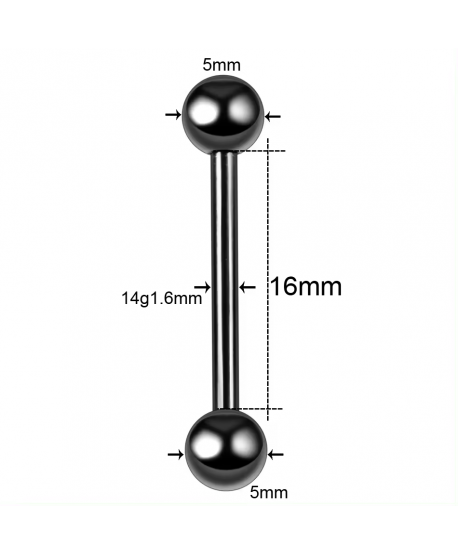 Kolczyki do ciała języka tytan sztanga 1.6*14 mm