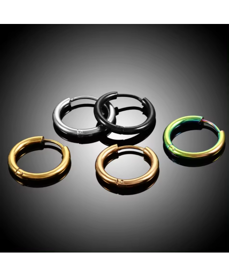 Kolczyki stal klasyczne kółeczka clickery 8 mm