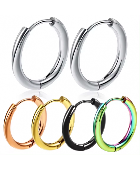 Kolczyki stal klasyczne kółeczka clickery 16 mm