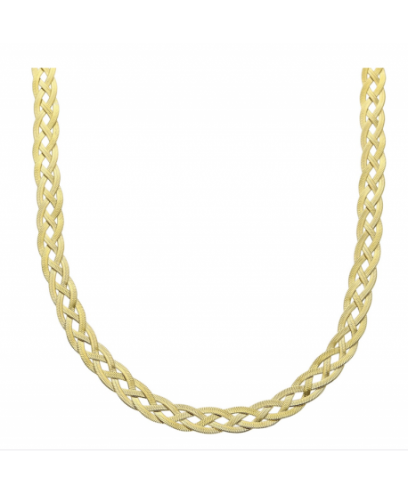 Naszyjnik stal szeroka pleciona żmijka