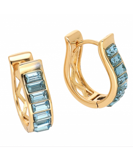 Kolczyki stal turkusowy kryształ