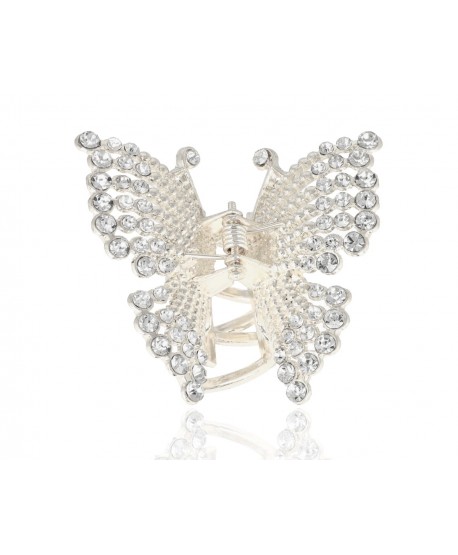 Spinka do włosów srebrny motyl z cyrkoniami