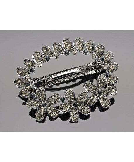 Spinka automatyczna do włosów ozdobna grafitowa