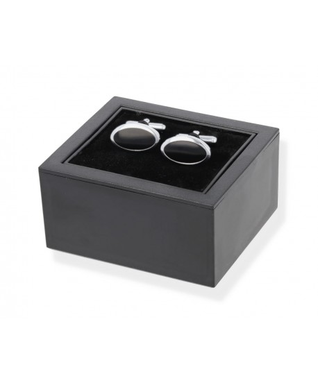 Spinki do mankietów owalne czarne