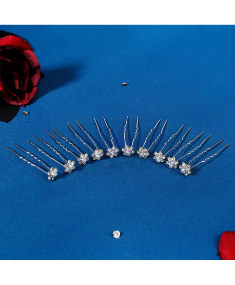 Ozdobne drobne kokówki ze srebrną różyczką