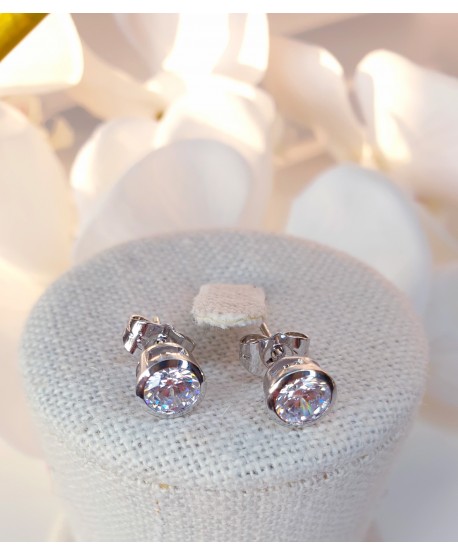 kolczyki stalowe cyrkonie