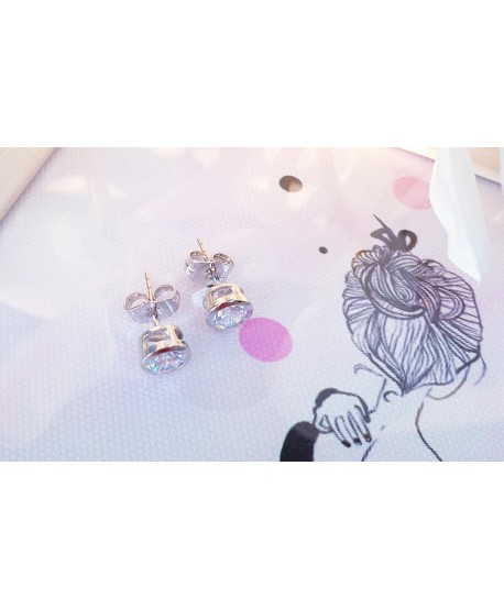 kolczyki stalowe cyrkonie