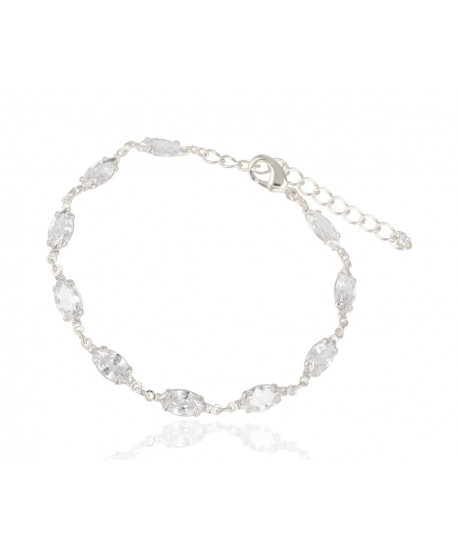 Bransoletka srebrna z cyrkoniami drobne łezki