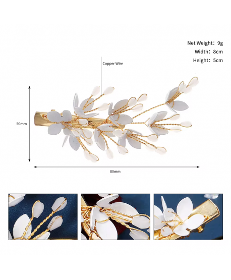 Ozdobna spinka do włosów białe kwiatuszki