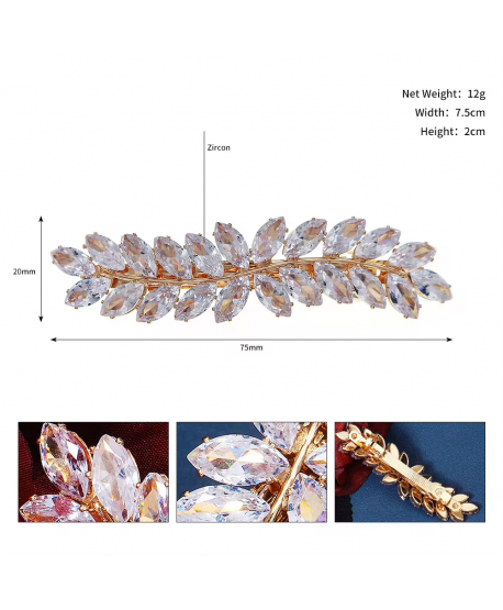 Ozdobna spinka do włosów cyrkonie złota