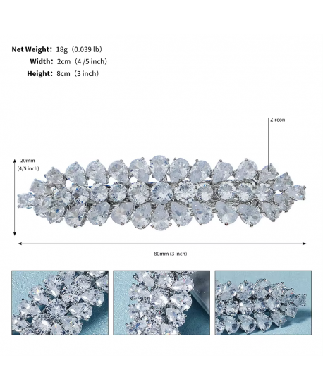 Ozdobna spinka do włosów cyrkonie srebrna