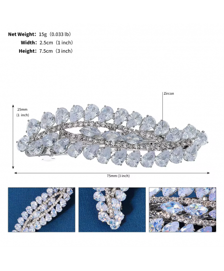 Ozdobna spinka do włosów cyrkonie srebrna