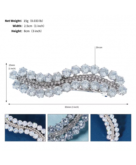 Ozdobna spinka do włosów cyrkonie srebrna