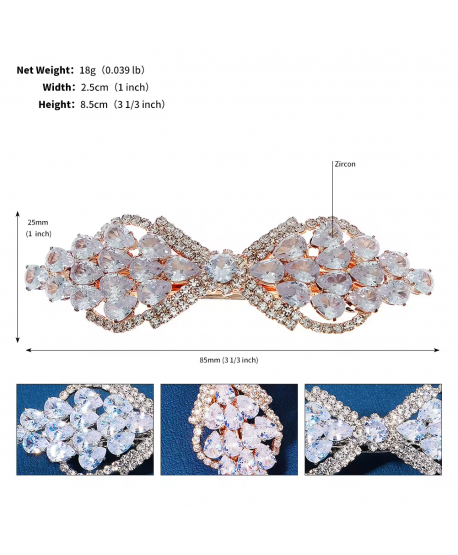 Ozdobna spinka do włosów cyrkonie srebrna