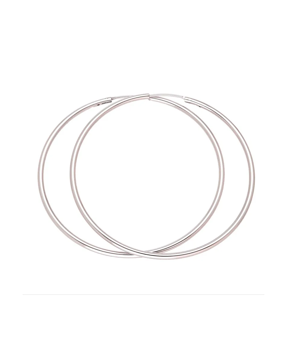 Kolczyki stal srebrne cienkie koła 6 cm