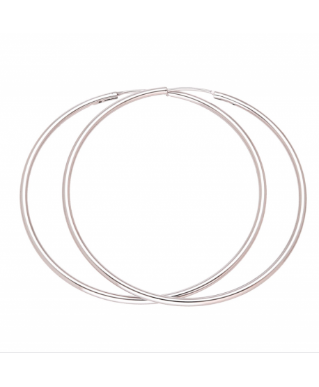 Kolczyki stal srebrne cienkie koła 6 cm