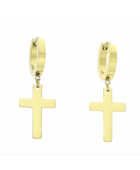 Kolczyki stal krzyżyki na kółeczku