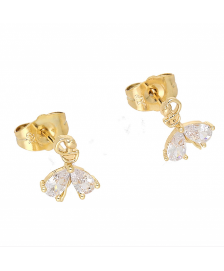 Kolczyki stal baletnica z cyrkoniami