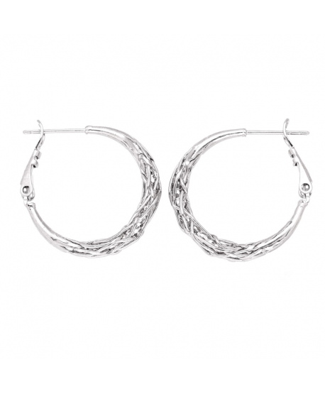 Kolczyki koła stal zdobione srebrne