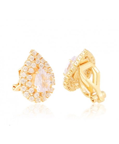 Klipsy złocone elegancka łezka