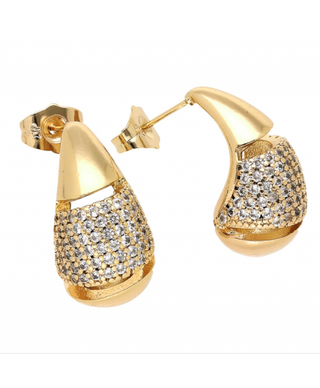 Kolczyki stal krople z cyrkoniami