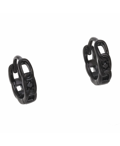 Kolczyki kółeczka stal czarne ze wzorem