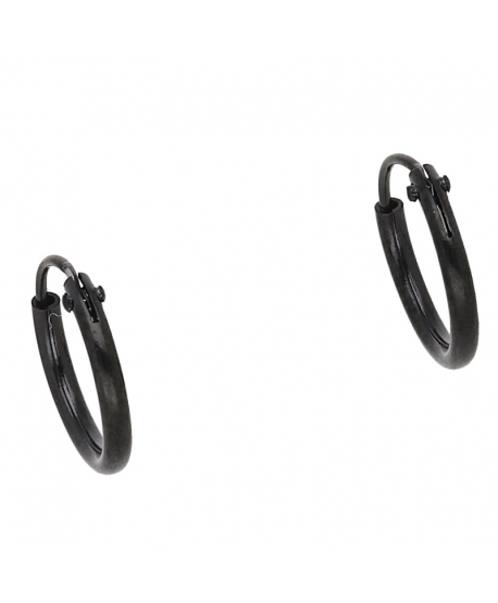 Kolczyki kółeczka stal czarne cienkie