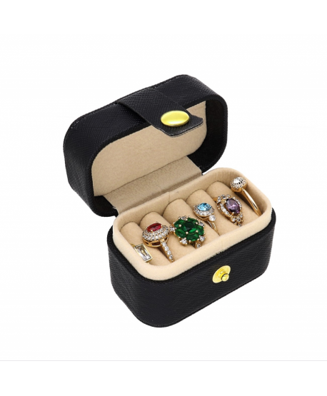 Mini szkatułka na pierścionki kolczyki czarna
