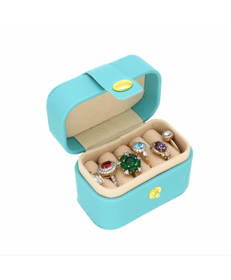 Mini szkatułka na pierścionki kolczyki miętowa