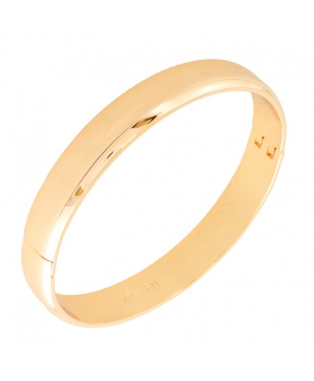 Bransoletka stal złota sztywna okrągła szeroka 8 mm