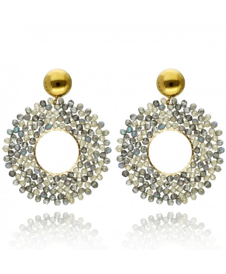 Kolczyki dymione szkło szarości