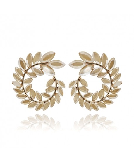 Kolczyki dymione szkło beżowe kłosy