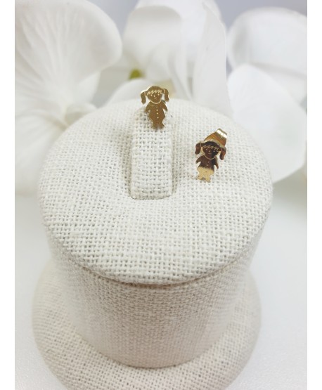 Kolczyki stal złote dziewczynki