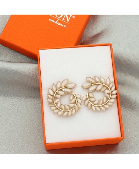 Kolczyki dymione szkło beżowe kłosy