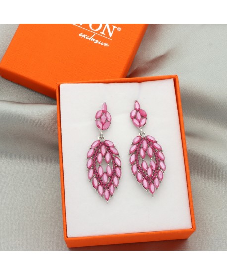 Kolczyki dymione szkło przygaszony róż