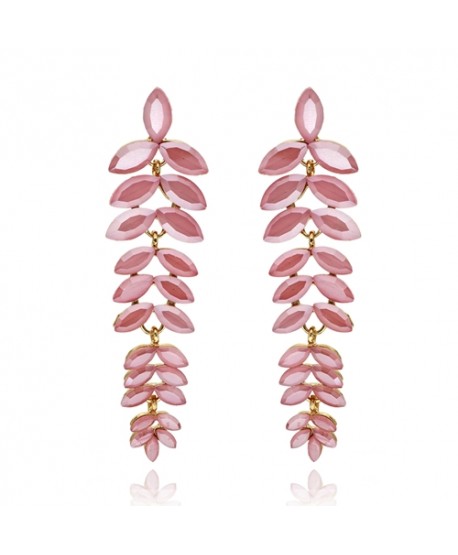 Kolczyki dymione szkło przygaszony róż