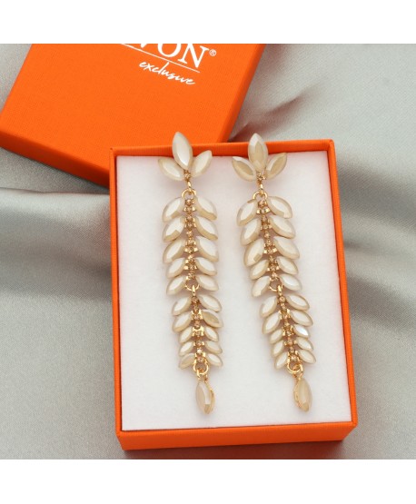 Kolczyki dymione szkło przygaszony beż