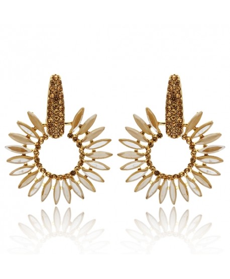 Kolczyki dymione szkło przygaszony beż