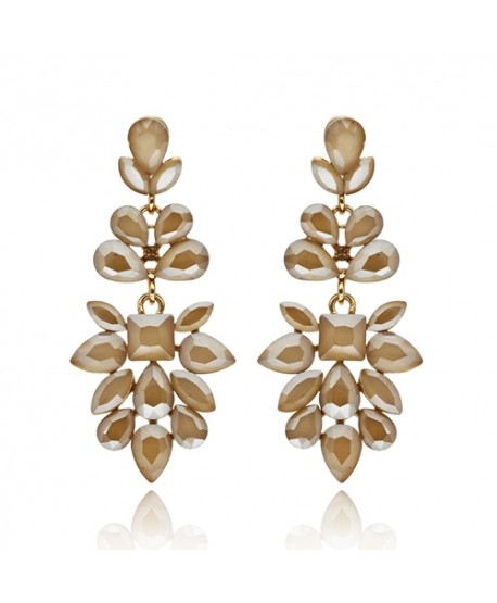 Kolczyki dymione szkło przygaszony beż